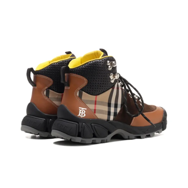 Burberry Wear Resistant High Top Trekking Shoes Women's Brown-3