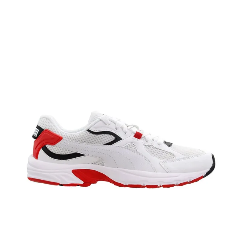 PUMA Axis Plus 90s Wear-Resistant Slip-Resistant Low-Top Running Shoes Men's White Red-1
