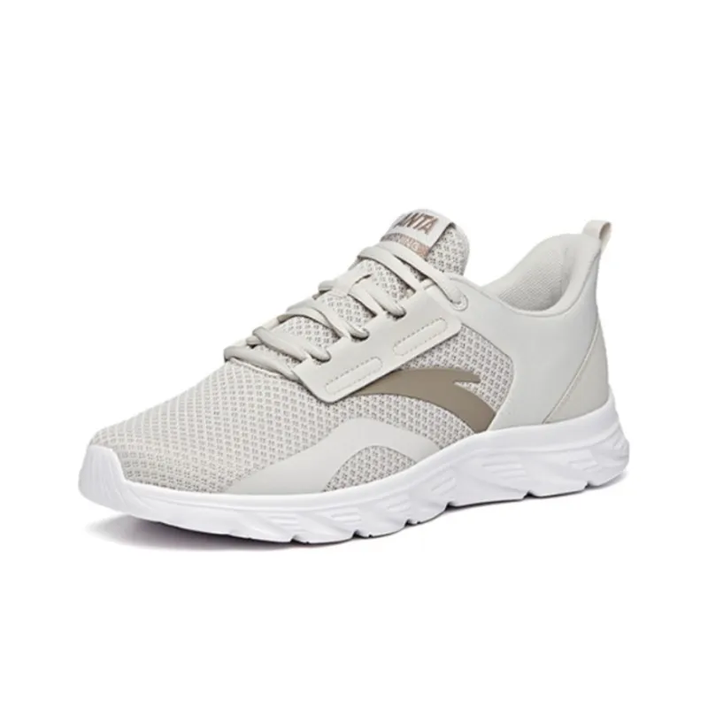 Anta Abrasion Resistant Breathable Low Top Running Shoes Men's Shade 1 Gray-1