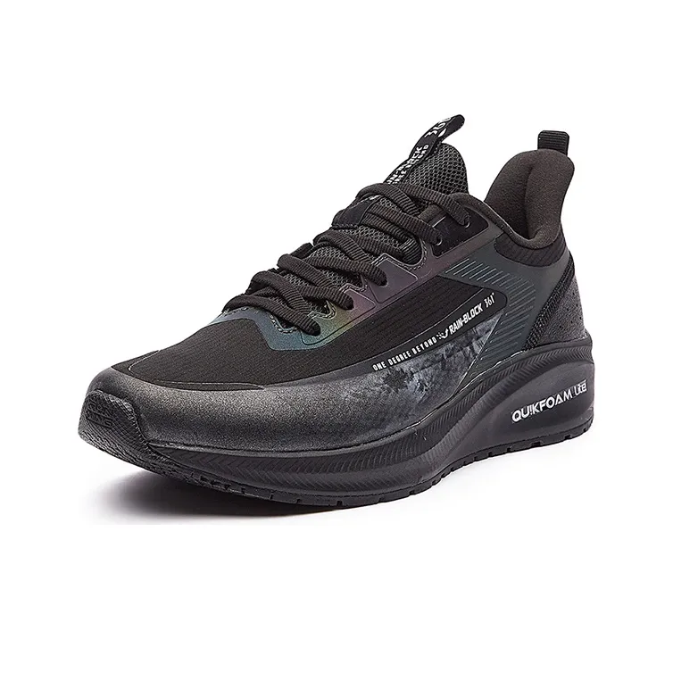 361° Rain Screen Anti-Slip Wear-Resistant Breathable Lightweight Low-Top Running Shoes Men's Obsidian Black-2