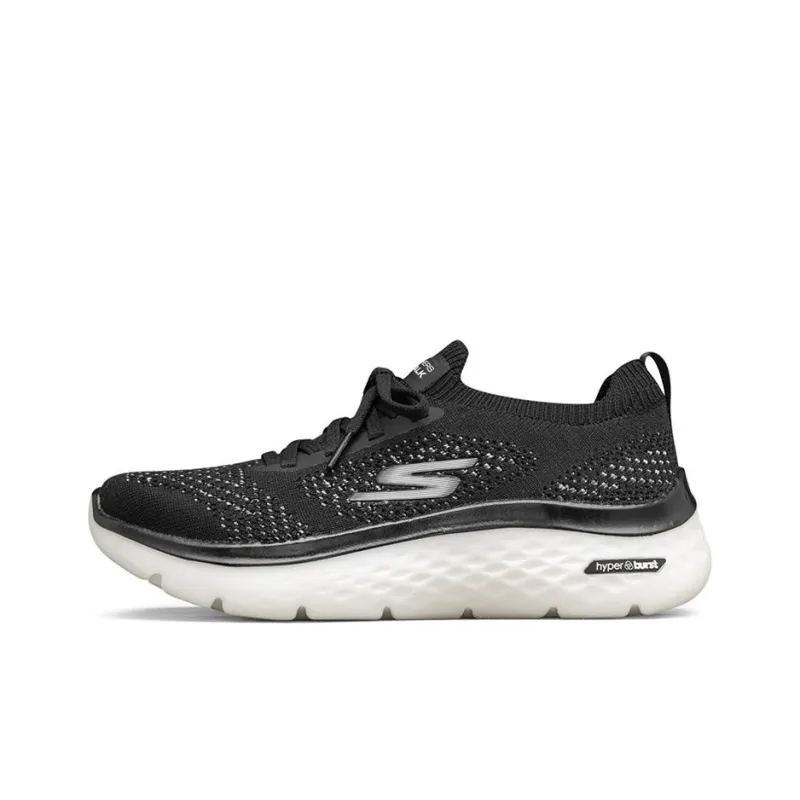 Skechers Go Walk Hyper Burst Low Top Sneakers Black/White Women's-0