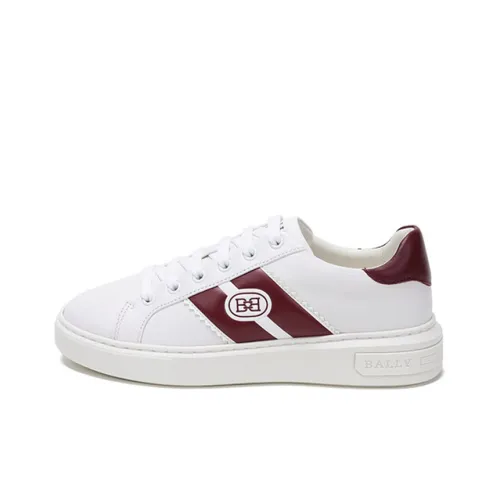 BALLY Skateboard Shoes Women's Low-Top White/Dark Red