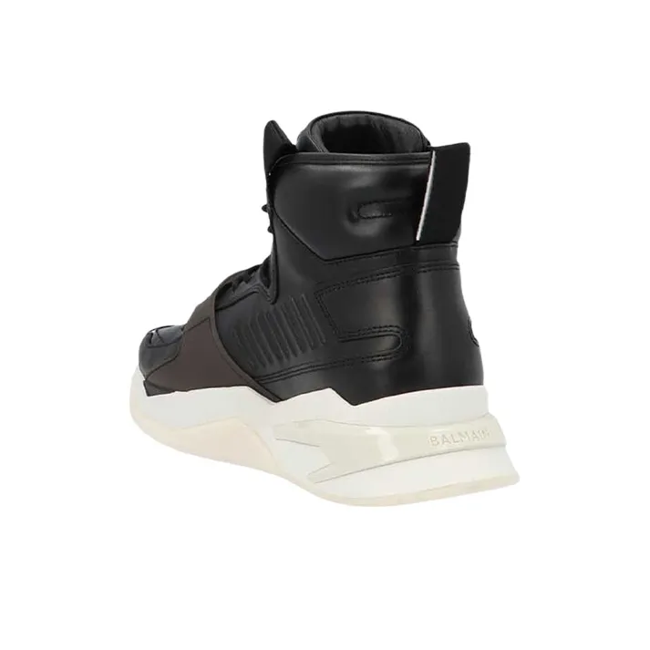 BALMAIN Anti Slip Wear Resistant High Top Casual Shoes Men's Black-3