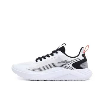 Erke Durable Breathable Low Top Running Shoes Men's White Black