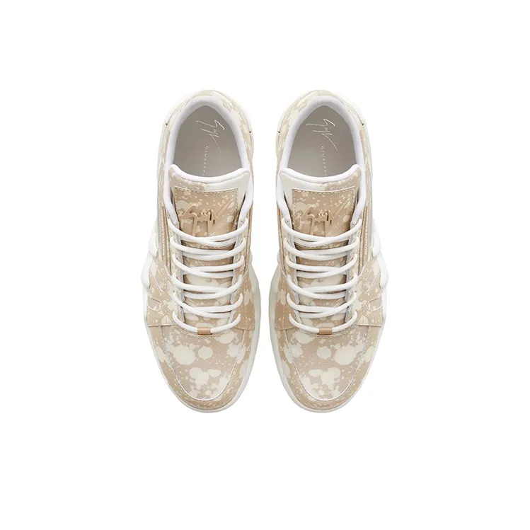 Giuseppe Zanotti/GZ Talon Cushioning, Slip Resistant, Lightweight, Height Enhancing Low Top Casual Shoes Men's Beige-3