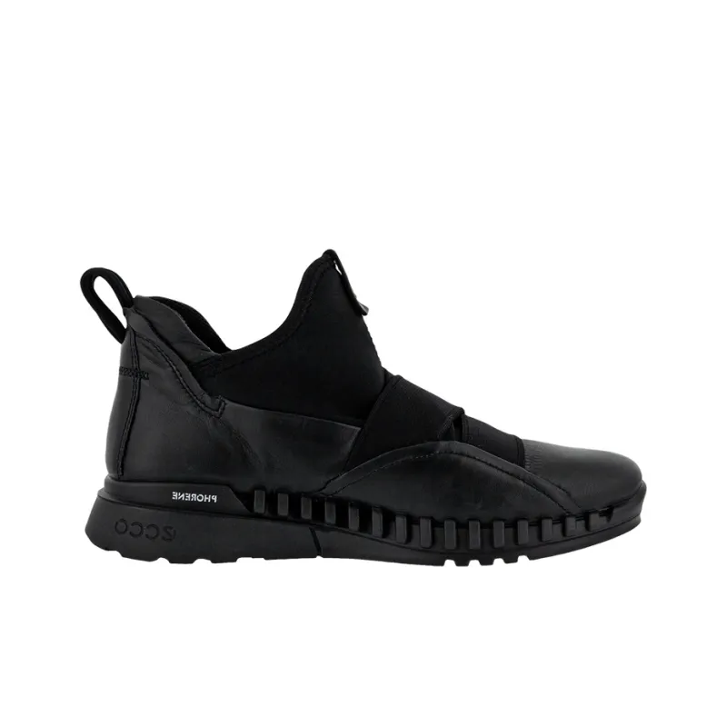 Ecco Zipfle Water-Resistant Mid-Top Running Shoes Women's Black-1