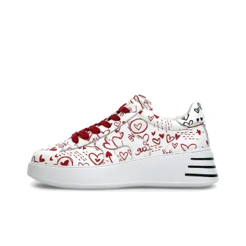 HOGAN Rebel Cushioning, Slip Resistant, And Abrasion Resistant Low Top Casual Shoes Women's White Red