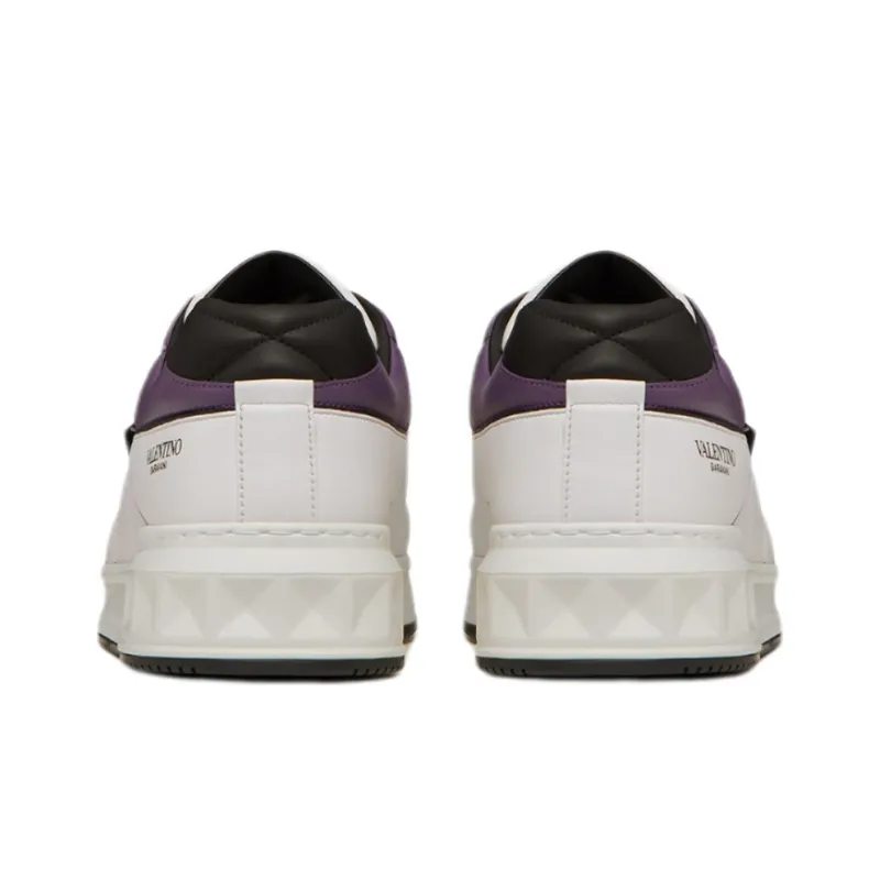 Valentino One Stud Low-Top White Purple Black-4