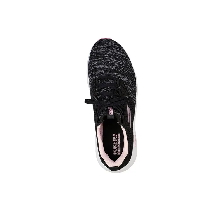 Skechers GO RUN Elevate Cushioning Anti-Slip And Wear-Resistant Low-Top Casual Running Shoes Women's Black Gray Pink-3