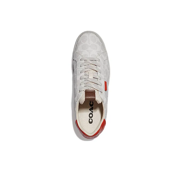 COACH CitySole Lowline Low Top Stylish Skateboarding Shoes Men's Gray Red-3