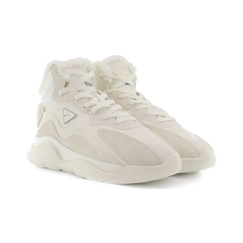 Anta Life Collection Wear Resistant Slip Resistant High Top Sports Casual Shoes Women's Light Beige White-2