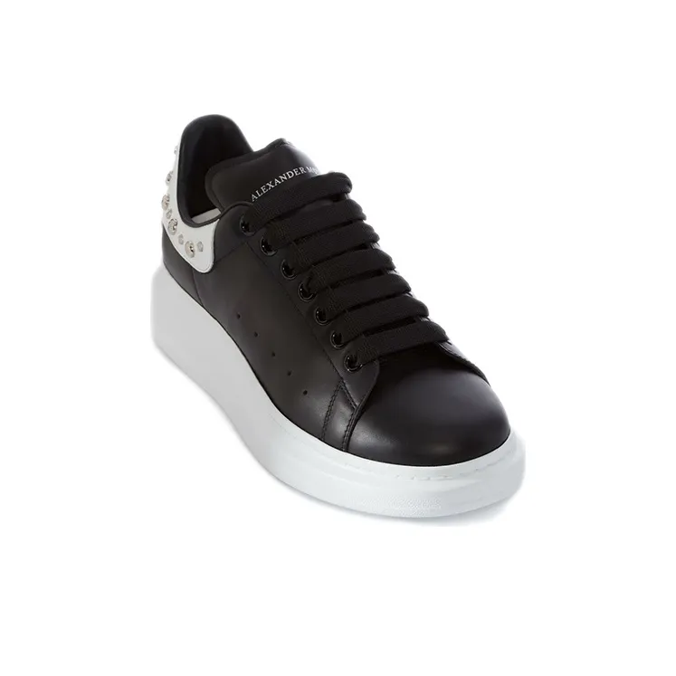 Alexander McQueen Oversized Studded Leather Sneakers 'Black'-2