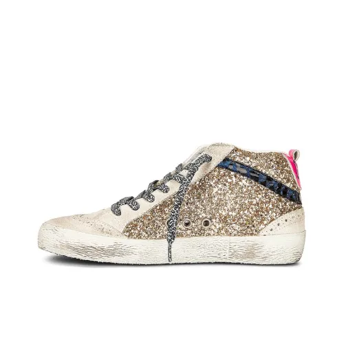 Golden Goose Mid Star Skateboard Shoes Women's Mid-Top Gold