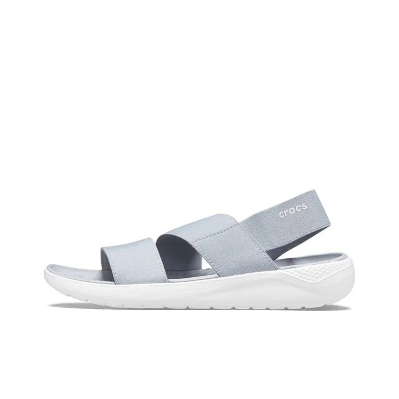 Crocs LiteRide Gray Light Blue Sandals 'Gray White' Women's-0