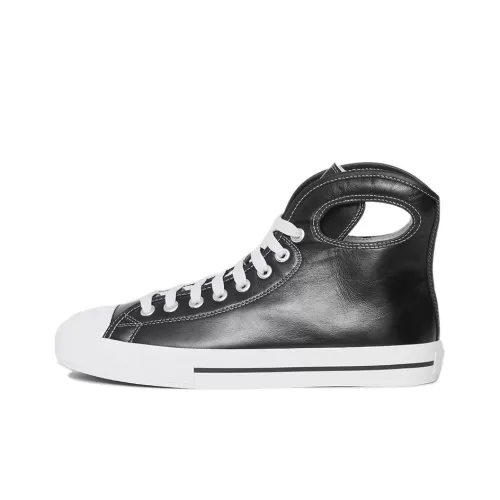 Burberry Larkhall High-Top Sneakers Black White Leather