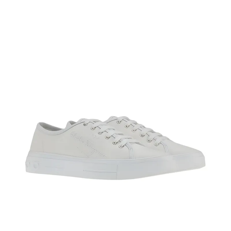 FERRAGAMO Stylish Skateboarding Shoes Men's White-2