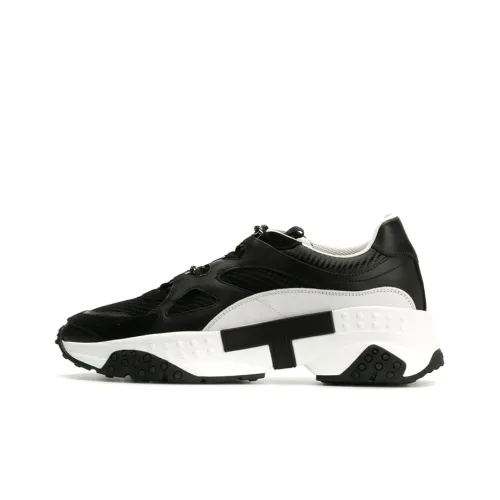 TOD'S Cushioning Anti Slip And Wear Resistant Low Top Running Shoes Men's Black
