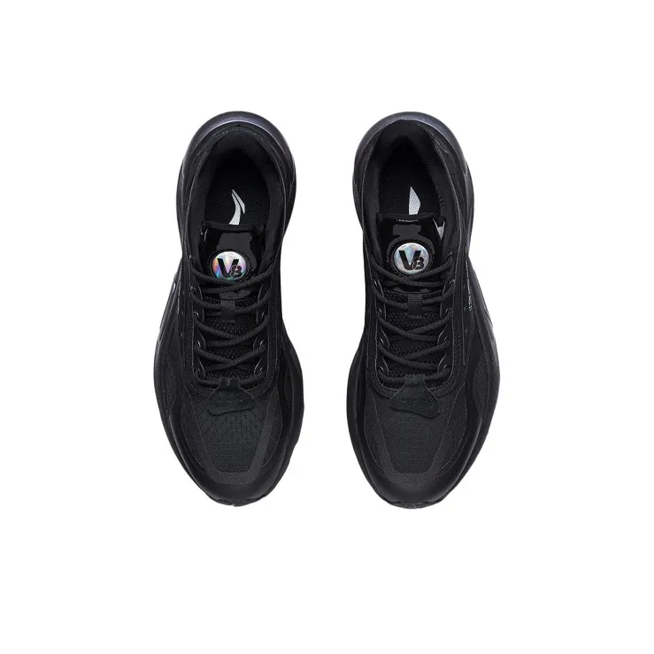 LiNing V8 Slip Resistant Cushioning Wear Resistant Low Top Running Shoes Men's Black-3