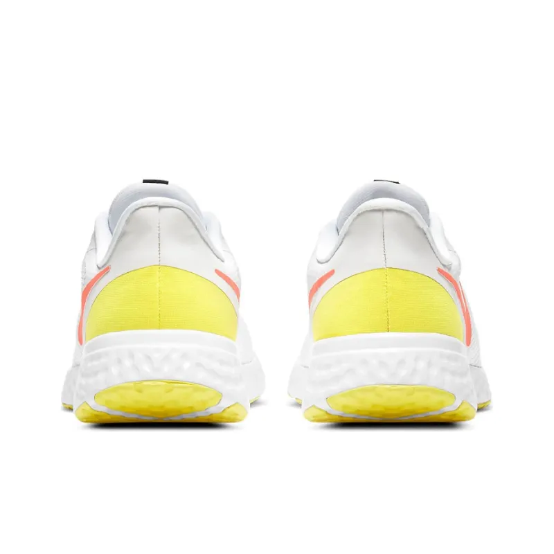 Nike REVOLUTION 5 Cushioning Anti Slip Wear Resistant Breathability Low Top Running Shoes Women's White Pink Yellow-4