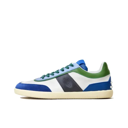 TOD'S Skateboard Shoes Men Low-Top Blue/Green/Gray