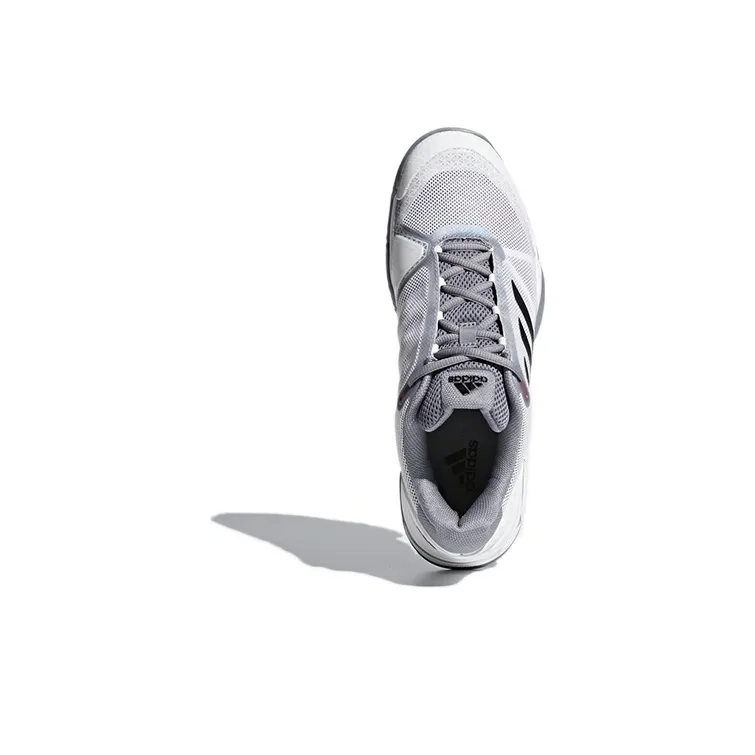 Adidas Barricade Club Slip-Resistant Low-Top Tennis Shoes Men's White Gray Black-4