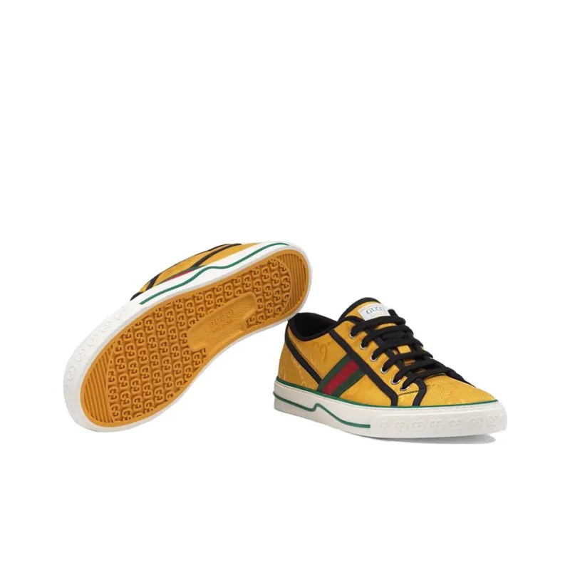 GUCCI Tennis 1977 Low-Top Stylish Skateboarding Shoes Men's Yellow-5