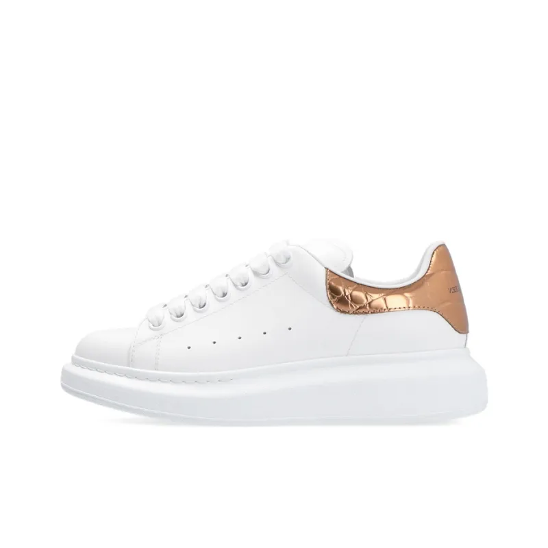 Alexander McQueen Oversized Sneaker Low Top Stylish Skateboarding Shoes Women's Gold-0