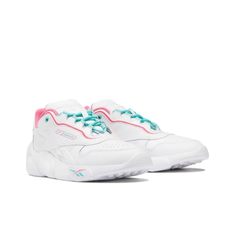 Reebok Classic Leather Running Shoes Women's Low Top White/Peach Pink-2