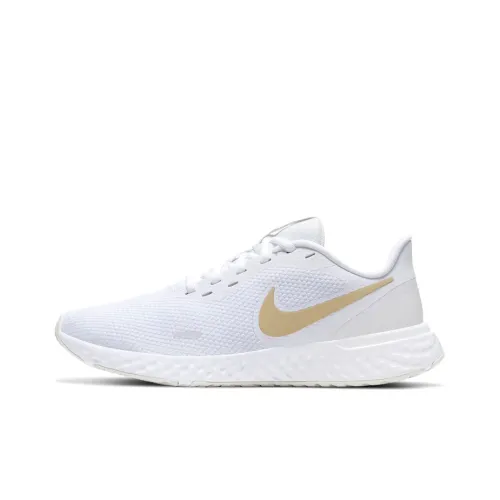 Nike Revolution 5 Series Running Shoes Women's Low-Top White/Gold