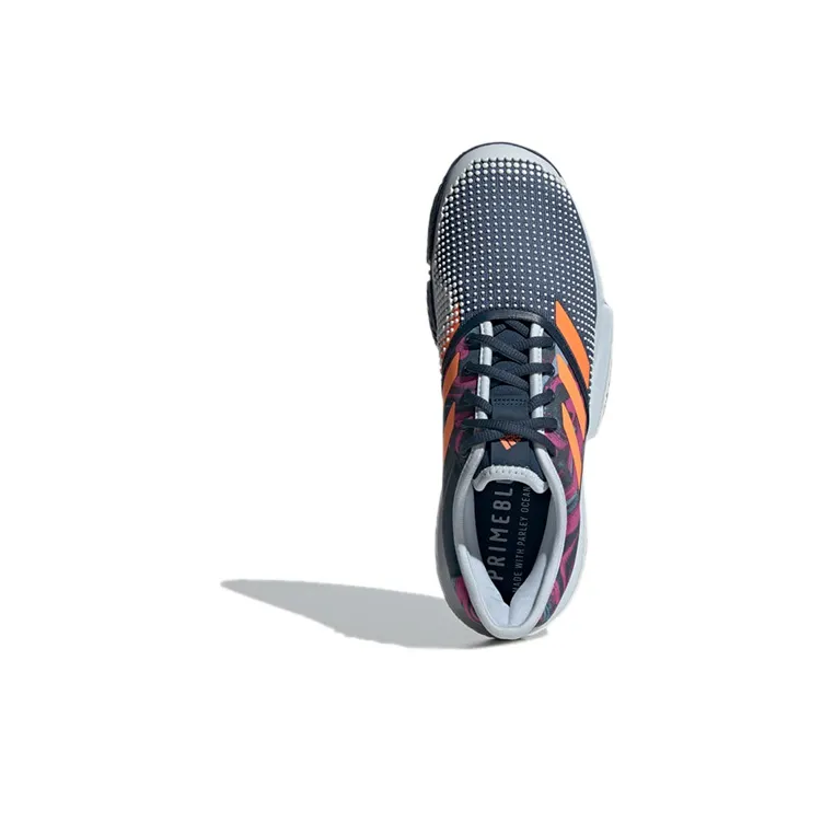 Adidas Solecourt Breathable Low-Top Running Shoes Men's Blue White Orange-4
