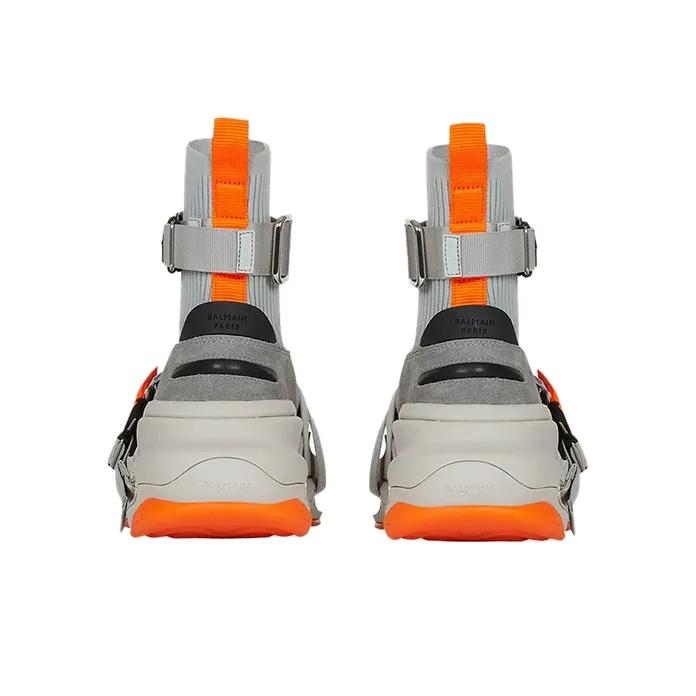 BALMAIN B Bold High Top Chunky Sneakers Men's Gray-4