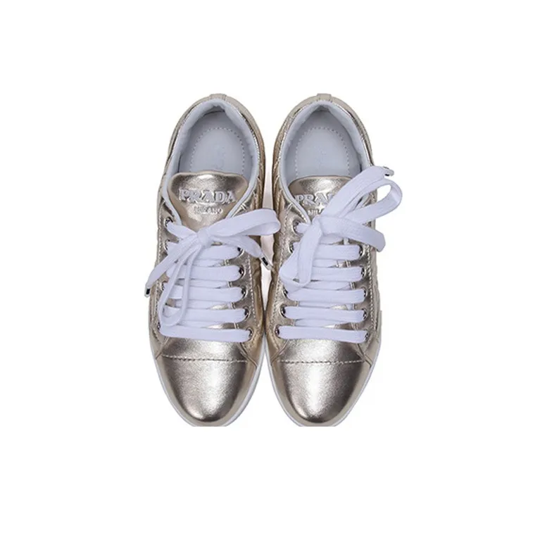 PRADA Low Top Stylish Skateboarding Shoes Women's Pyrite Yellow-3