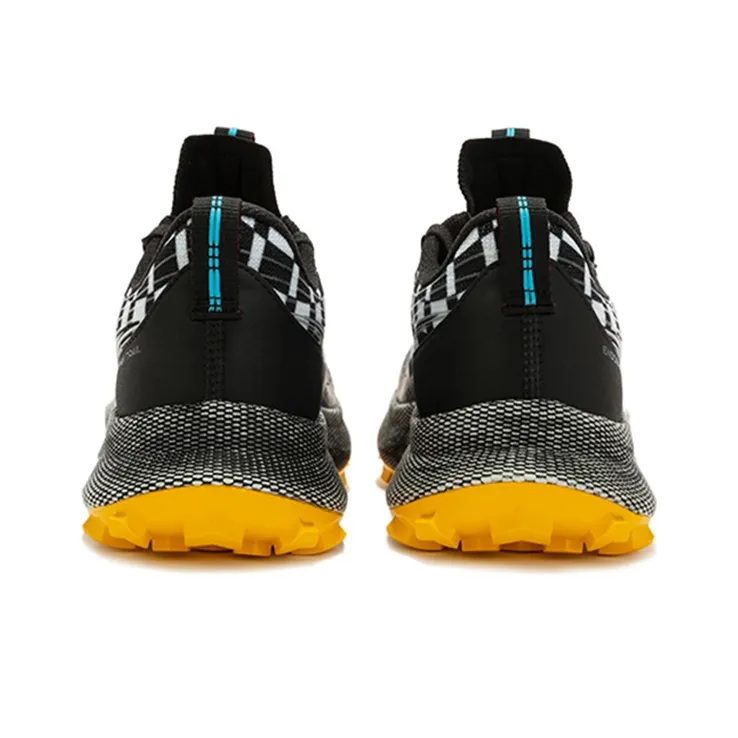 Saucony Endorphin Trail Cushioning Wear-Resistant Breathable Supportive Low-Top Casual Running Shoes Men's Black White-3