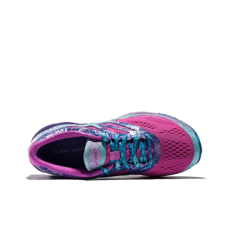 Asics Gel-Noosa Tri 10 Wear-Resistant Low-Top Running Shoes Women's Purple Blue-2