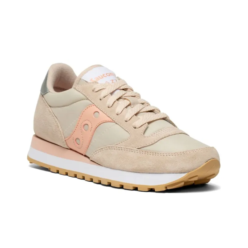 Saucony Jazz Original Running Shoes Women's Low-Top Khaki/Pink-2