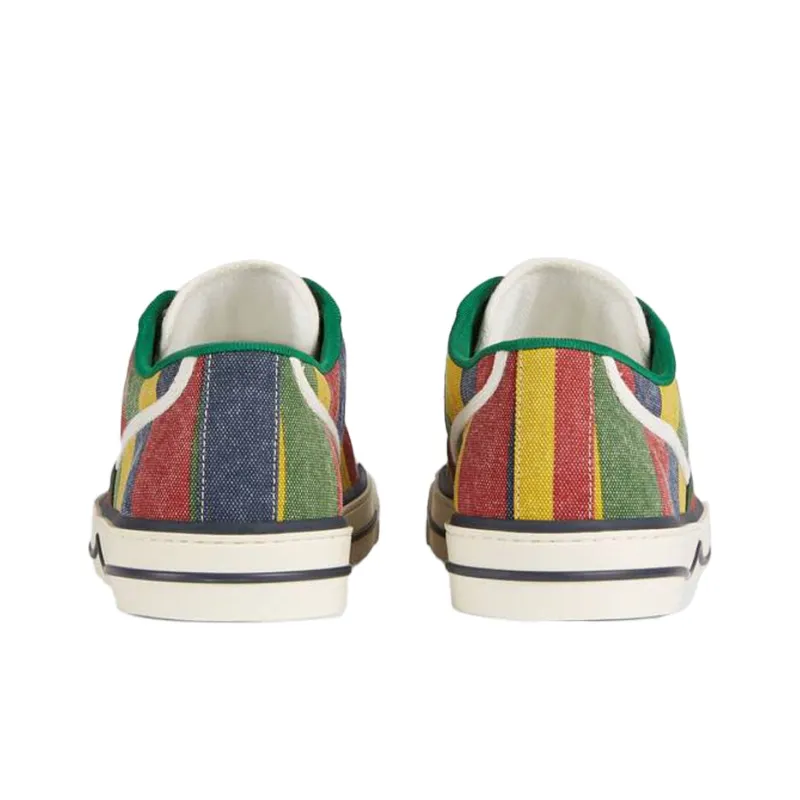 GUCCI Tennis 1977 Stylish Skateboarding Shoes Men's Red Green Yellow-4