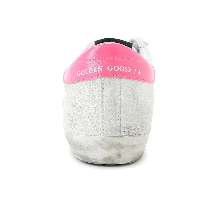 Golden Goose Super Star Skateboard Shoes Women's Low Top White/Gold/Pink-4