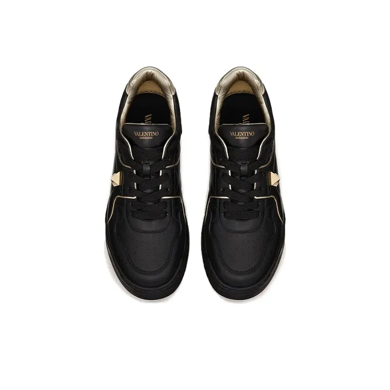 Valentino One Stud GARAVANI Low Top Stylish Skateboarding Shoes Men's Black-3