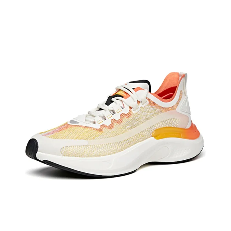 Anta Fast Cushioned Slip-Resistant Abrasion-Resistant Low-Top Running Shoes Men's White Orange-2