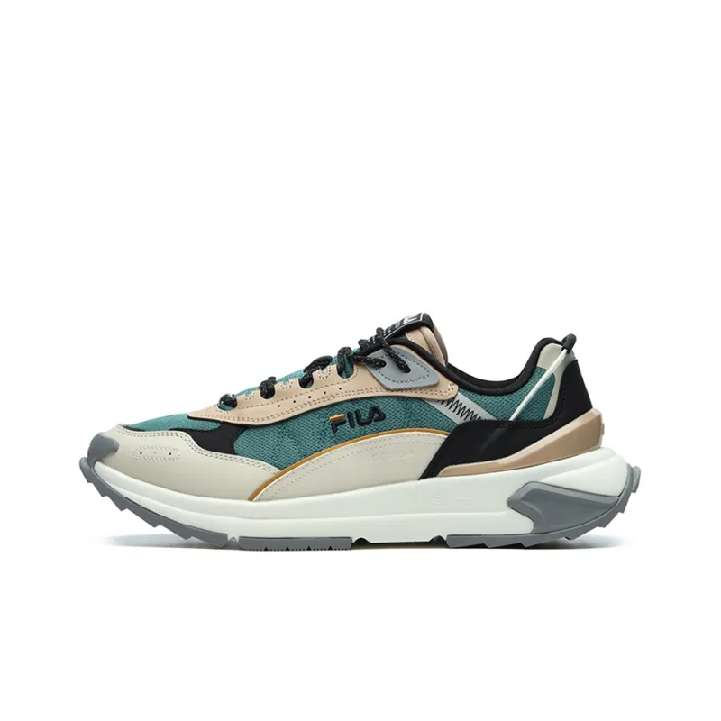 FILA Fashion Sneakers Running Shoes Men Low Top Beige/Green/Black/White-0