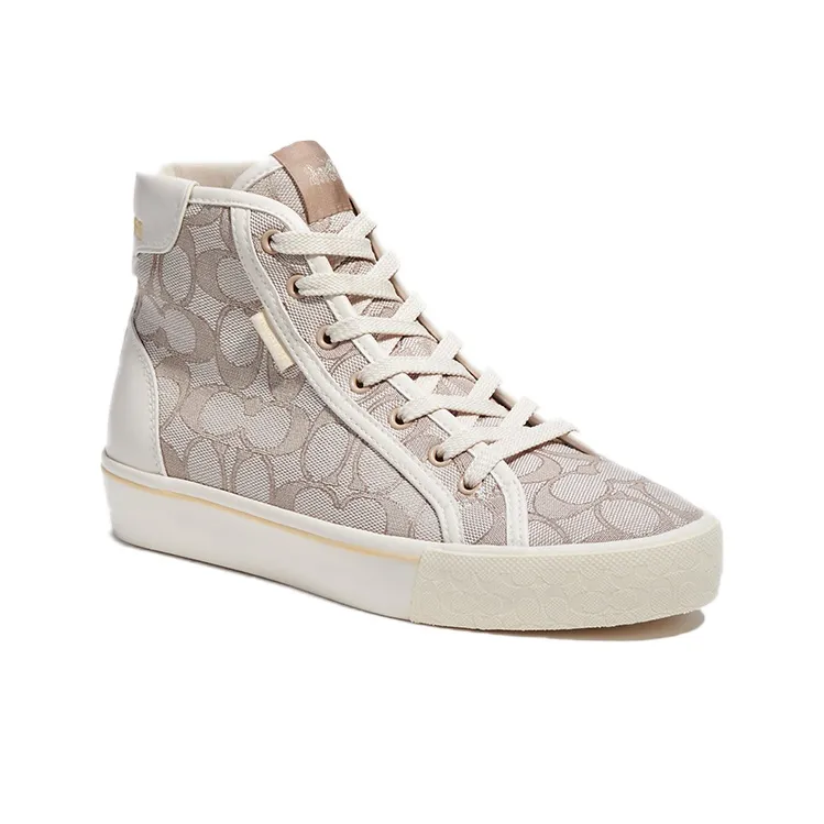 COACH CitySole High Top Stylish Skateboarding Shoes Women's Lime Gray-2