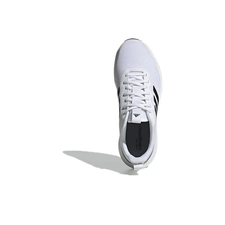 Adidas Fluidstreet Wear Resistant Slip Resistant Low Top Running Shoes Men's White Black-4