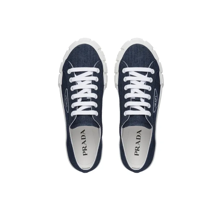 PRADA Cassetta Wheel Skateboard Shoes Men's Blue-3