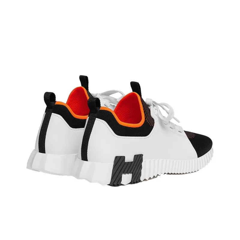 HERMES Low Top Casual Shoes Men's White Black-3