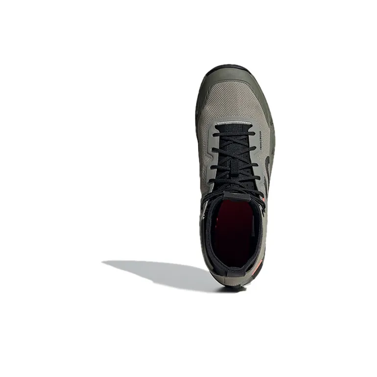 Adidas Five Ten Trailcross Trail Cross Wear-Resistant High-Top Trekking Shoes Men's Gray Green-4