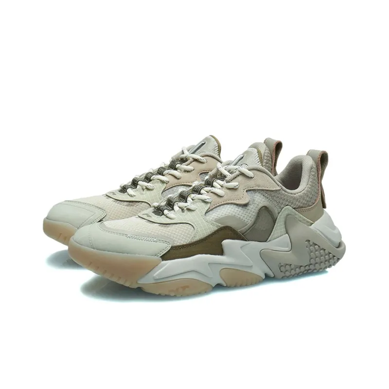 LiNing Ink Mist Ink Mist Cushioning Rebound Low-Top Casual Shoes Men's Oat Gray-2