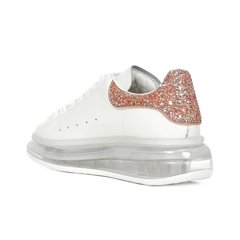 Alexander McQueen Oversized White Pink Glitter Women's-3