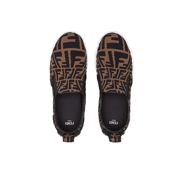 FENDI Women's FF Motif Rise Slip-On 'Brown'-3