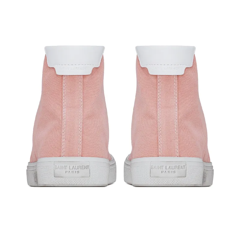SAINT LAURENT Canvas Shoes Women's High Top Pink-4