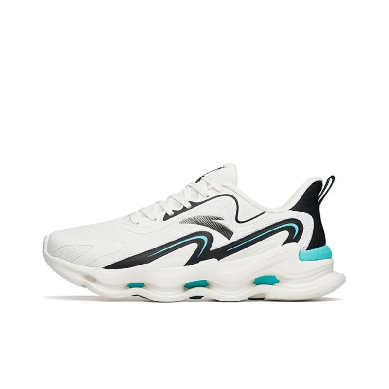 Anta Running Collection Cushioning Anti Slip Wear Resistant Breathability Low Top Running Shoes Men's White Black-0